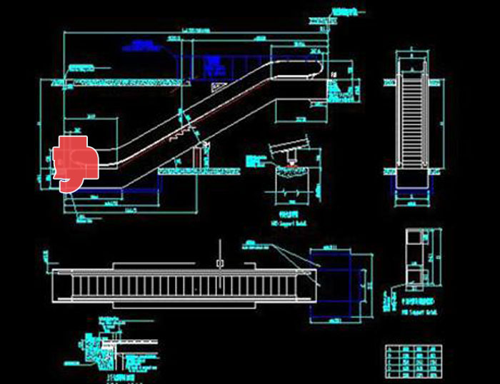 Stairs Cad block and details Download 09